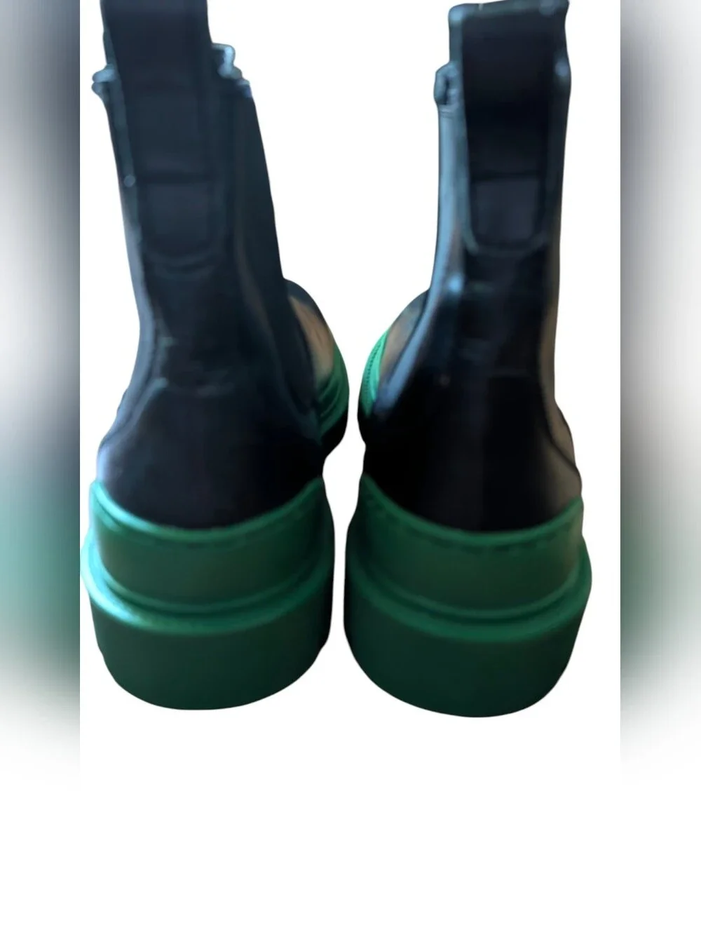 Steve Madden Men's Black Chelsea Boots with Green Lug Sole Sz 9 Grunge